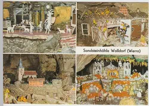 (99546) AK Walldorf (Werra), Mehrbildkarte Sandsteinhöhle, 1976