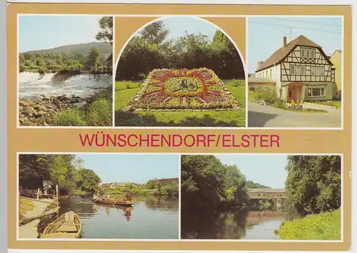 (99394) AK Wünschendorf (Elster), Mehrbildkarte, 1989