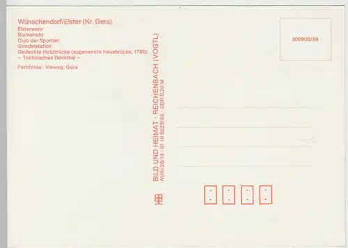 (99394) AK Wünschendorf (Elster), Mehrbildkarte, 1989