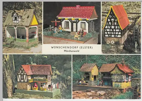 (99393) AK Wünschendorf (Elster), Mehrbildkarte Märchenwald, 1989