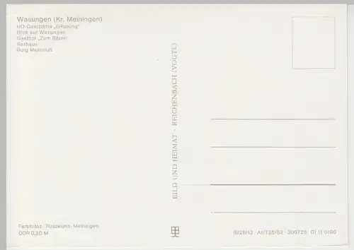 (99377) AK Wasungen, Mehrbildkarte, 1983