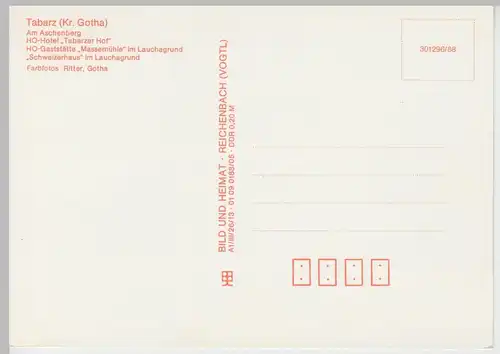 (99321) AK Tabarz, Mehrbildkarte, 1988