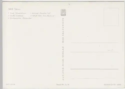 (99318) AK Tabarz, Mehrbildkarte, 1970