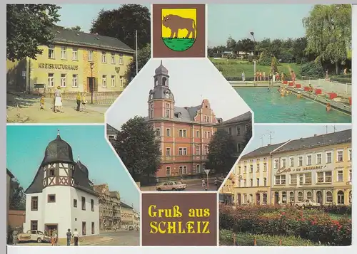 (99191) AK Schleiz, Mehrbildkarte, 1989