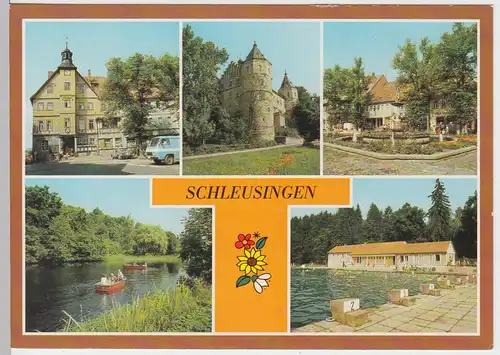 (99186) AK Schleusingen, Mehrbildkarte, 1988