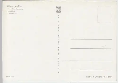 (99184) AK Schleusingen, Mehrbildkarte, 1973