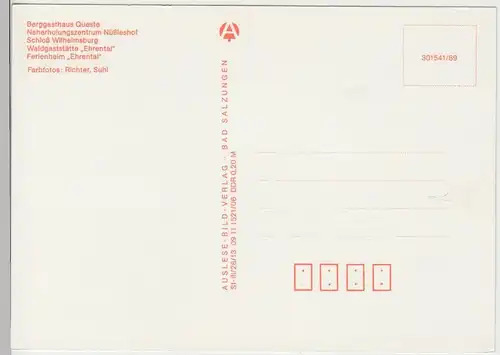 (99176) AK Schmalkalden, Mehrbildkarte, 1989