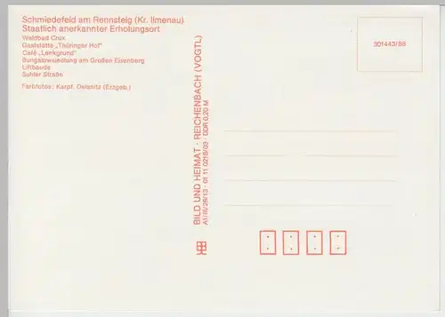 (99171) AK Schmiedefeld am Rennsteig, Mehrbildkarte, 1988