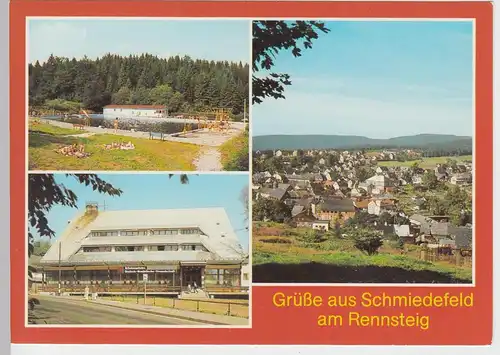 (99168) AK Schmiedefeld am Rennsteig, Mehrbildkarte, 1988