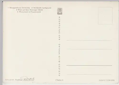 (99163) AK Schmücke am Rennsteig, Mehrbildkarte, 1968