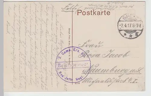 (97781) AK Greiz, Stadtansicht, Unteres Schloss, Brücke, Feldpost 1917