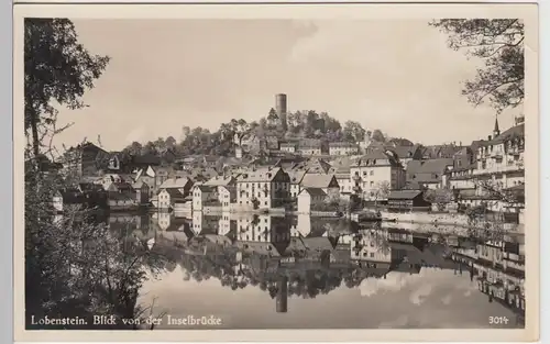 (96986) AK Lobenstein, Blick von der Inselbrücke, vor 1945