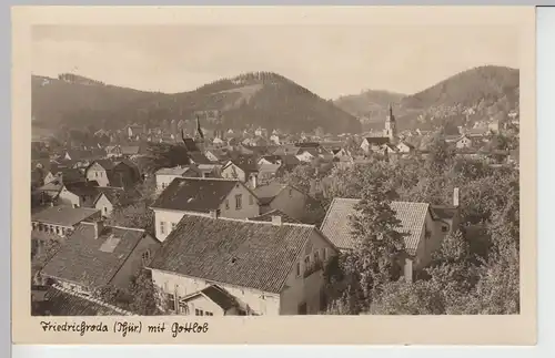 (96721) Foto AK Friedrichroda, Thür., Ortsansicht mit Gottlob 1954