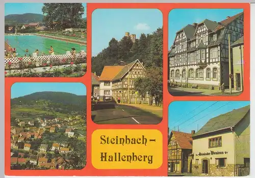 (96540) AK Steinbach Hallenberg, Mehrbildkarte, 1987