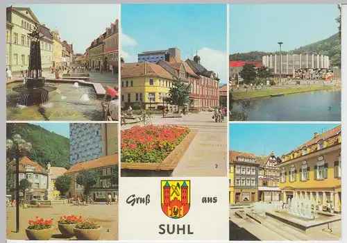 (96448) AK Suhl, Mehrbildkarte, 1983