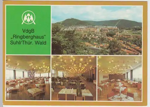 (96447) AK Suhl, Mehrbildkarte VdgB Ringberghaus, 1983