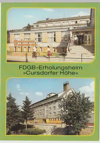 (96333) AK Cursdorf, Mehrbildkarte FDGB-Erholungsheim, 1989