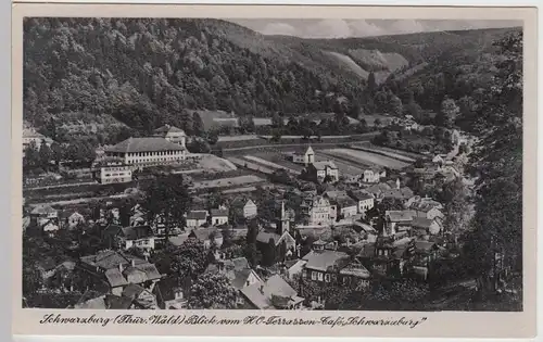 (94680) AK Schwarzburg, Blick vom HO-Terrassen-Café 1956