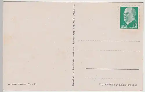 (94680) AK Schwarzburg, Blick vom HO-Terrassen-Café 1956