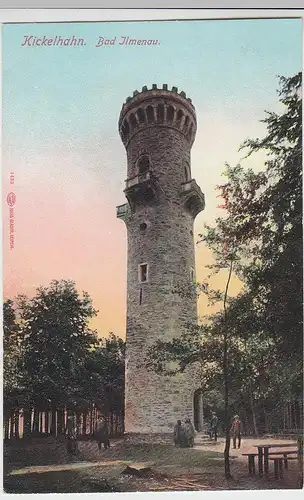 (93951) AK Ilmenau, Kickelhahn mit Turm, vor 1945