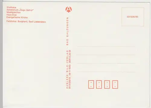 (92372) AK Bad Liebenstein, Mehrbildkarte, 1989
