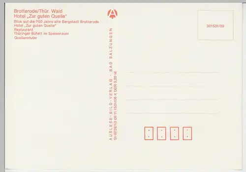 (92141) AK Brotterode, Hotel -Zur Guten Quelle- Mehrbildkarte, 1989