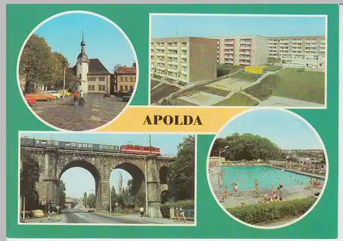 (91889) AK Apolda, Mehrbildkarte, 1983