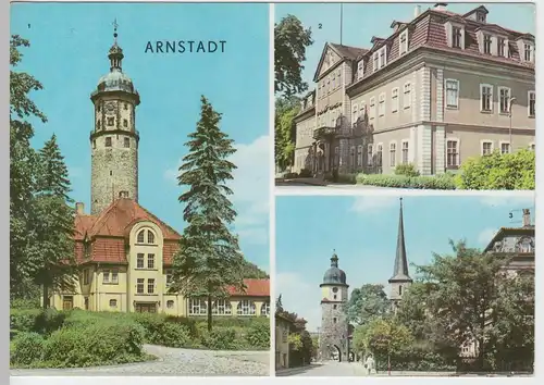 (91874) AK Arnstadt, Neideckturm, Riedtor, Schloss 1970