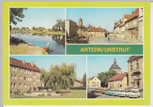 (91871) AK Artern, Unstrut, Nordhäuser Straße, Markt 1988