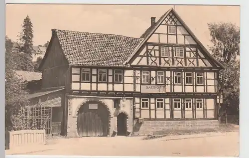 (91173) Foto AK Suhl, Gasthaus Zum Goldenen Hirsch, 1963