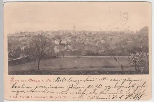 (91154) AK Gruß aus Bürgel, Thür., Panorama 1900