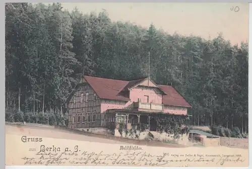 (91153) AK Gruß aus Bad Berka, Restaurant Waldschlösschen 1900