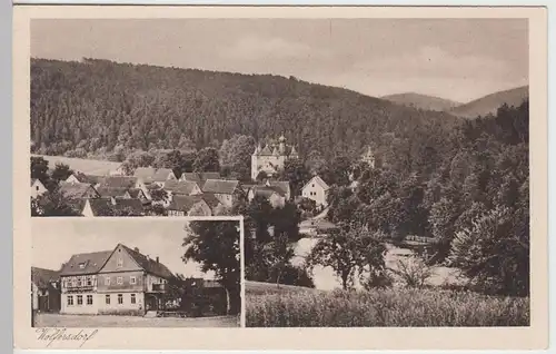 (91067) AK Wolfersdorf, Thür., Gasthaus zum Schüsselgrund, vor 1945