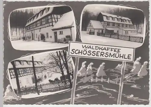 (91027) Foto AK Mühltal b. Eisenberg, Waldcafé Schössersmühle, 1963