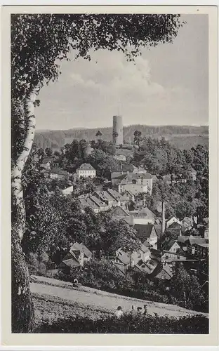 (90910) AK Bad Lobenstein, Panorama mit Burg, 1943-50er