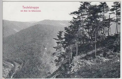 (90370) AK Teufelstreppe, Blick ins Schwarzatal, vor 1945