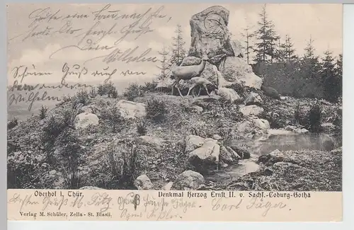 (90342) AK Oberhof i.Th., Denkmal Herzog Ernst II. v. Sachsen-Coburg-Gotha, 1906