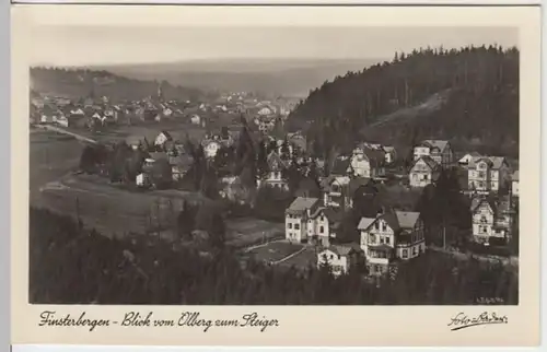 (9000) Foto AK Finsterbergen, Blick vom Ölberg zum Steiger 1955