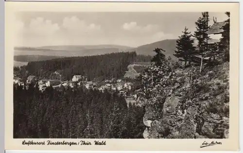 (8934) Foto AK Finsterbergen, Blick v. Hainfelsen auf den Steiger 1955