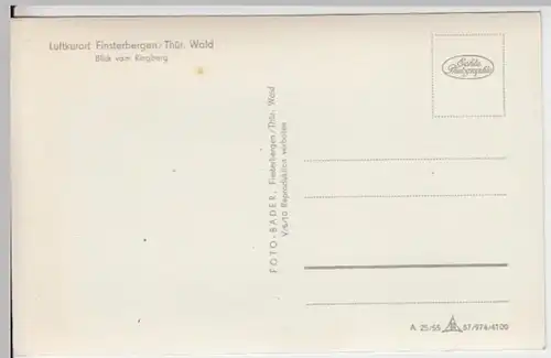 (8929) Foto AK Finsterbergen, Blick vom Ringberg 1955