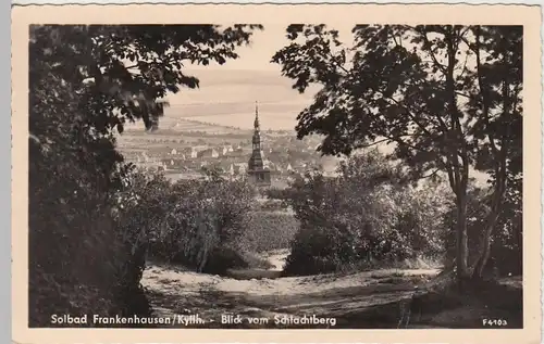 (89085) Foto AK Bad Frankenhausen, Kyff., Blick v. Schlachtberg 1960