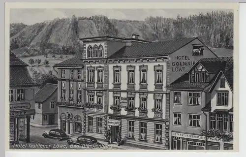 (89074) Künstler AK Bad Blankenburg, Hotel Goldener Löwe, vor 1945