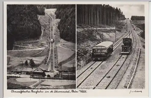 (88474) Foto AK Oberweißbacher Bergbahn, Talstation u. Ausweichstelle 1938