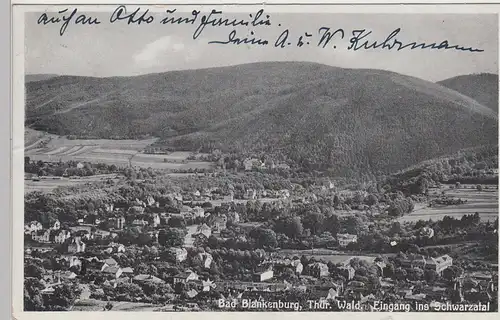 (88314) AK Bad Blankenburg, Eingang ins Schwarzatal, 1937