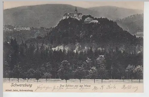 (88306) AK Schwarzburg, Schloss von der Wiese 1905