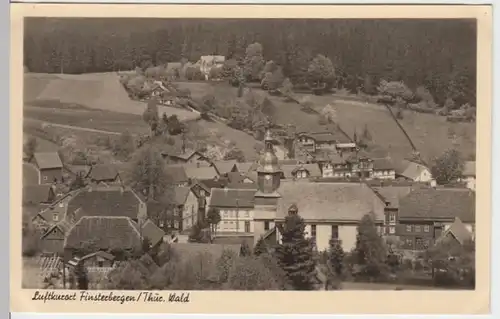 (8814) Foto AK Finsterbergen, Ortsansicht, Kirche 1955