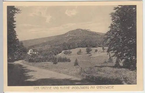 (8768) AK Gr. Inselsberg, Kl. Inselsberg, Th. Wald, Grenzwiese, vor 1945