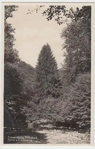 (87403) Foto AK Schwarzburg, Partie an der Schwarza, 1920/30er