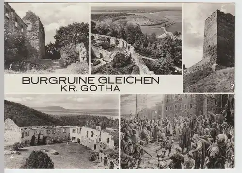 (86877) Foto AK Burgruine Gleichen b. Gotha, Mehrbildkarte 1974