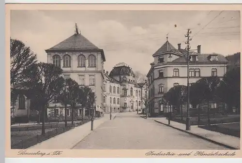 (85379) AK Sonneberg i. Thür, Industrie- u. Handelsschule, vor 1945